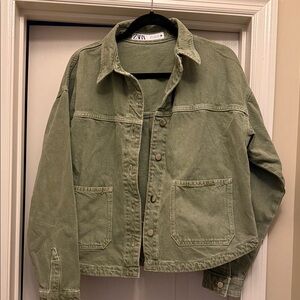 Zara Sage Green Utility Jacket for Women
